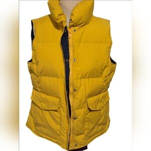 Women's s Lands End Quilted Puffer Vest - Yellow Large 12/14